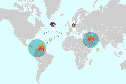 Les tensions commerciales et geopolitiques sur les routes du cafe