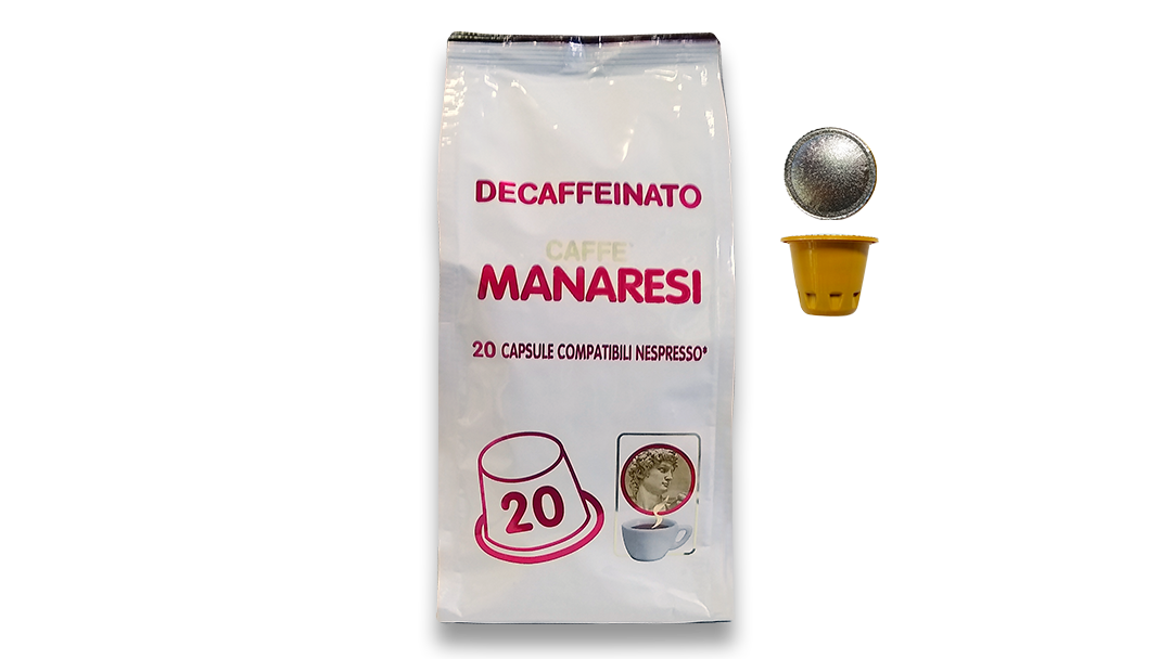 20 Capsule di caffè decaffeinato compatibili Nespresso<sup>®</sup> (100 gr.)Aroma classico